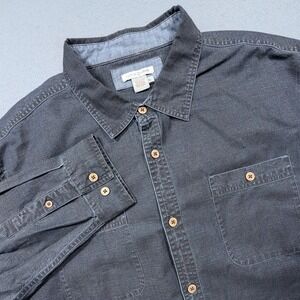 Carbon 2 Cobalt Button Down Shirt Mens XL Charcoal Grey Long Sleeve Cotton